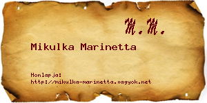 Mikulka Marinetta névjegykártya